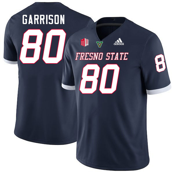 Fresno State Bulldogs #80 Jaylen Garrison College Football Jerseys Stitched-Navy